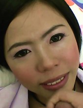 Hot Asian schoolgirl Gibsey sucks and fucks and gets a mouth full of cum