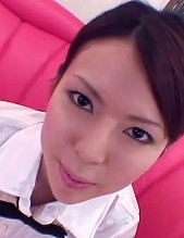 Rino Asuka Asian in office uniform rubs phallus with her feet